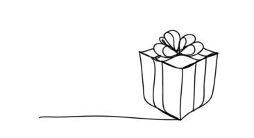 caja de regalo, estilo de dibujo lineal, diseño vectorial vector