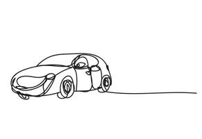 coche, dibujo de línea continua, diseño vectorial vector