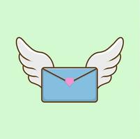 Mail With Wings simple clip art vector