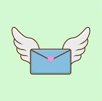 correo con alas clip art simple vector