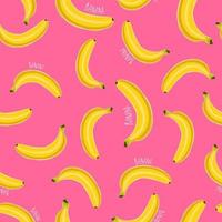 Summer seamless pattern. Bright print with banana style. vector