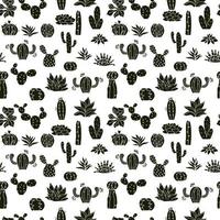 Seamless cute cactus pattern. Print for fabric. vector