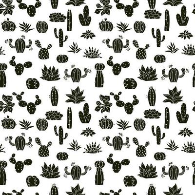 Seamless cute cactus pattern. Print for fabric.