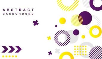 memphis abstract yellow and purple elements background vector