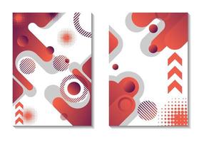 book cover with red and purple geometric shapes vector