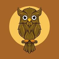 cute owl character with simple shape vector