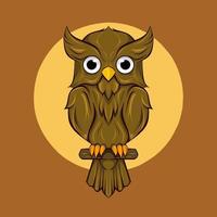 cute owl character with simple shape vector