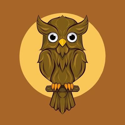 cute owl character with simple shape