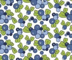 Blueberry Seamless Pattern vector