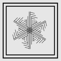 luxury line art mandala snow flake style design isolated background vector