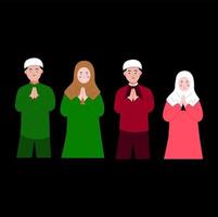 Muslim Family Character vector