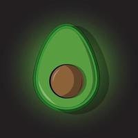 Fresh Avocado Fruit Real Illustration Vector