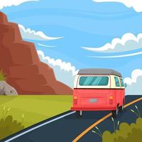 Family Vacation Road Trip Background vector