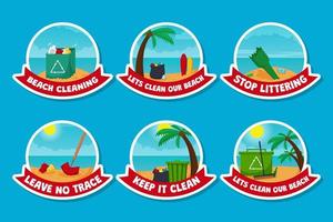 Beach Cleaning Sticker vector