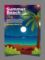 Summer Activity Firework Beach vector