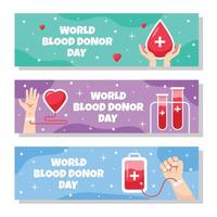 concepto de banner del día mundial del donante de sangre vector