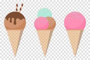 Sweet ice cream. Collection ice cream vector. Funny vector ice cream set. Vector illustration