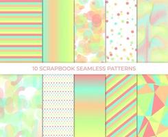 Scrapbook background. Seamless pattern. Cute paper for scrap design. Trendy modern texture. Color illustration. Geometric backdrop. Vector illustration