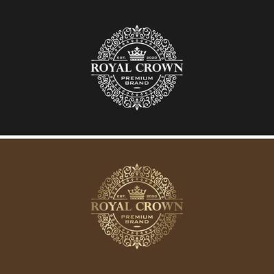 Floral Heraldic Luxury circle Logo template in vector for Restaurant, Royalty, Boutique, Cafe, Hotel, Jewelry, Fashion and other vector illustration