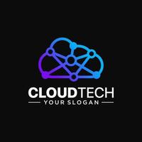 plantilla de diseño de logotipo de tecnología en la nube vector