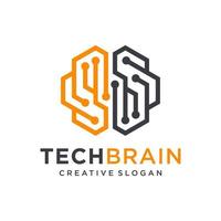 Brain Logo Design Vector Template