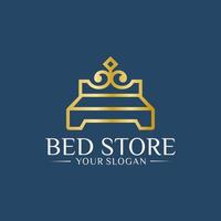 Bed Store Logo Design Vector Template