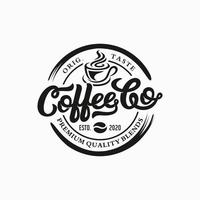 Coffee shop logo design template. Retro coffee emblem. Vector art.