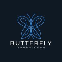 mariposa logo vector línea contorno monoline icono ilustración