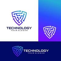 Tech Shield Logo Template Design Vector, Emblem, Design Concept, Creative Symbol, Icon vector