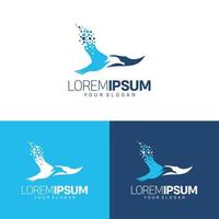 seagull symbol and pixel Logo Template vector