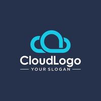 plantilla de diseño de logotipo de tecnología en la nube vector