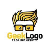 Geek logo design template Vector