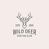 Deer Lineart Logo Design Vector Template Stock Illustration