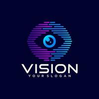 Eye Logo design vector template. Colorful media icon. Vision Logotype concept idea.