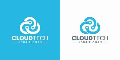 plantilla de diseño de logotipo de tecnología en la nube vector