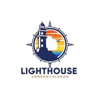 Lighthouse logo design template vector illustration