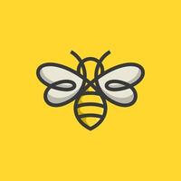 estilo lineal de plantilla vectorial de diseño de logotipo de abeja. icono de contorno. concepto de logotipo de colmena de trabajo duro creativo vector