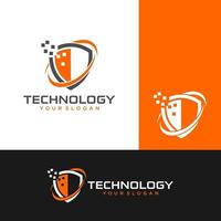 Tech Shield Logo Template Design Vector, Emblem, Design Concept, Creative Symbol, Icon vector