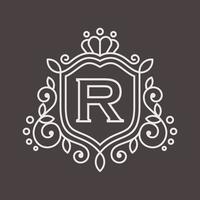 plantilla de vector de concepto de diseño de logotipo de cresta heráldica de lujo real