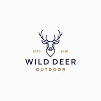 Deer Lineart Logo Design Vector Template Stock Illustration