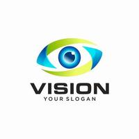 Eye Logo design vector template. Colorful media icon. Vision Logotype concept idea.