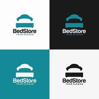 Bed Store Logo Design Vector Template