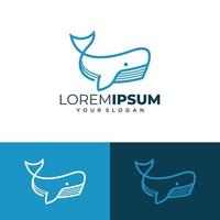 Sperm Whale Logo vector illustration in modern Line art style