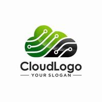 plantilla de diseño de logotipo de tecnología en la nube vector