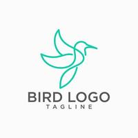 ilustración de diseño de icono de logotipo de línea de colibrí vector