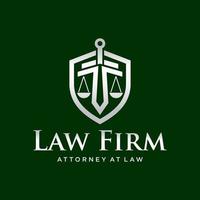 Shield Sword Law Legal firm logo design vector template