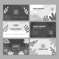 Business Card Collection Set with Monochromatic Style vector