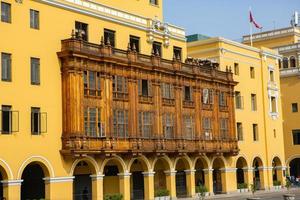 Beautiful colonial buildings and streets in the Peruvian capital, Lima Editorial photo. photo