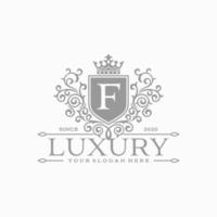 Floral Heraldic Luxury circle Logo template in vector for Restaurant, Royalty, Boutique, Cafe, Hotel, Jewelry, Fashion and other vector illustration