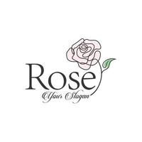 rose vector logo design template, minimal line petal beauty icon, salon floral abstract sign, vector illustration